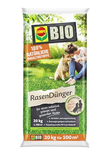 COMPO BIO Rasendünger, Naturdünger für Rasen, Natürliche Sofort- und Langzeitwirkung, Feingranulat, 20 kg, 500 m² COMPO BIO Rasendünger, Naturdünger für Rasen, Natürliche Sofort- und Langzeitwirkung, Feingranulat, 20 kg, 500 m² von Compo