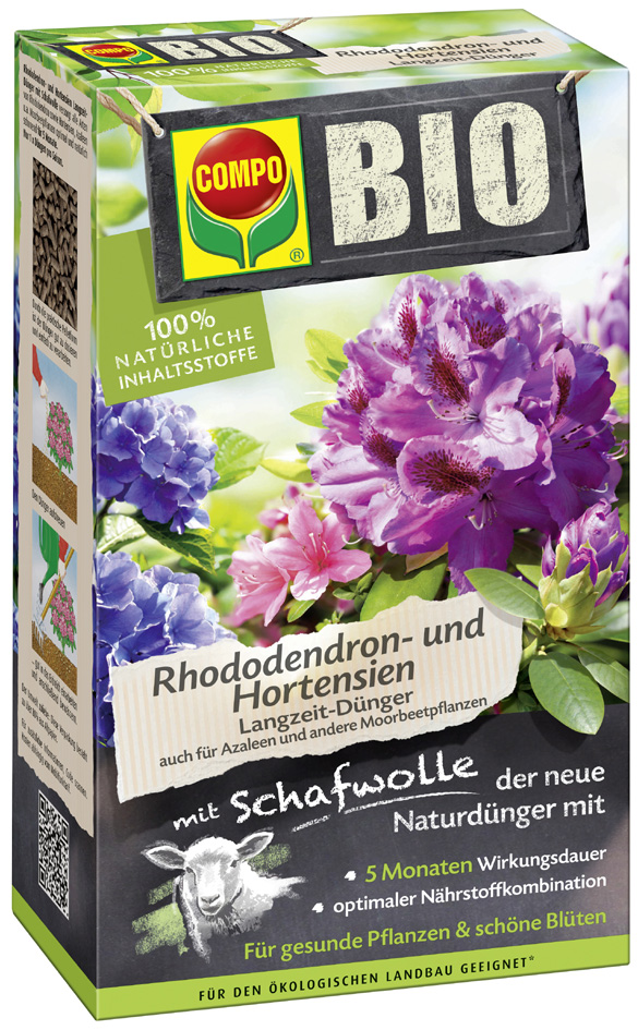 COMPO BIO Rhododendron- und Hortensien Langzeit-Dünger, 750g von Compo