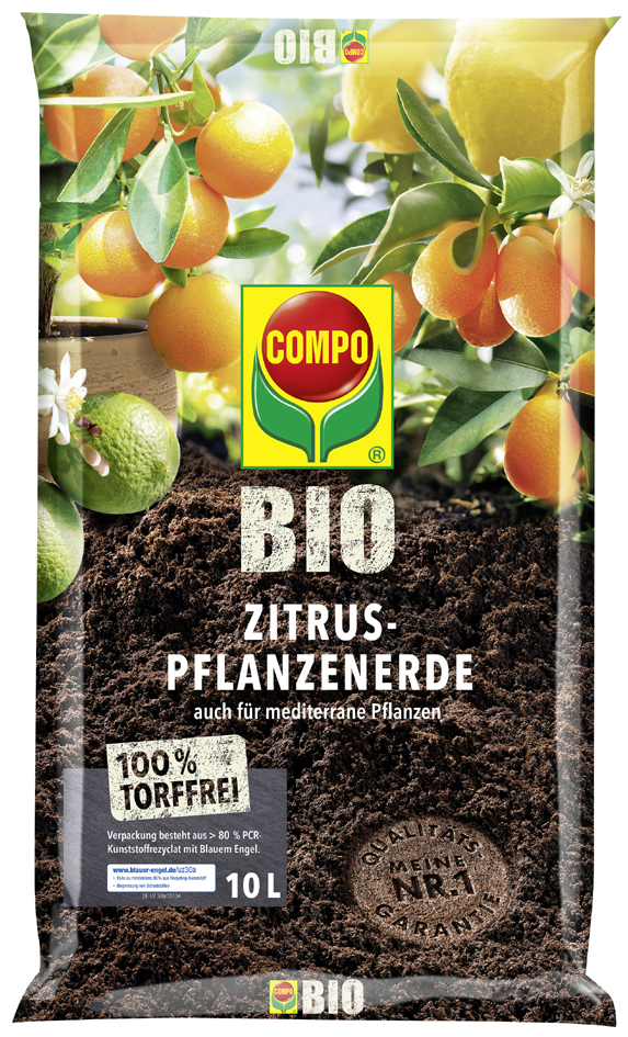 COMPO BIO Zitruspflanzenerde torffrei, 10 Liter von Compo