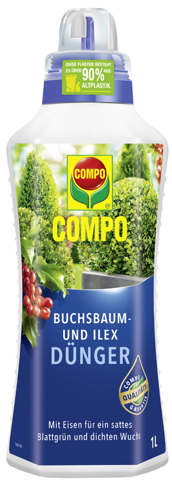 COMPO Buchsbaum- und Ilexdünger, 1 Liter Dosierflasche von Compo