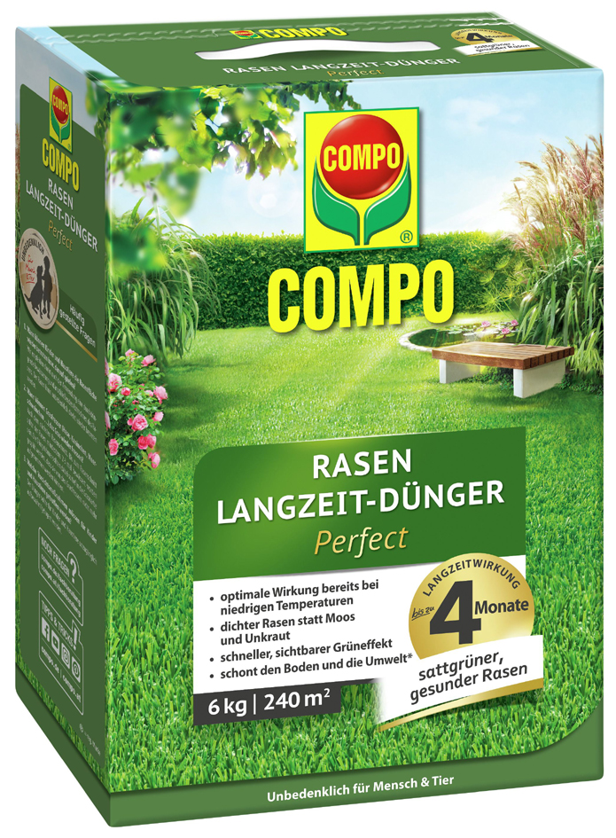COMPO FLORANID Rasen Langzeit-Dünger, 6 kg für 240 qm von Compo