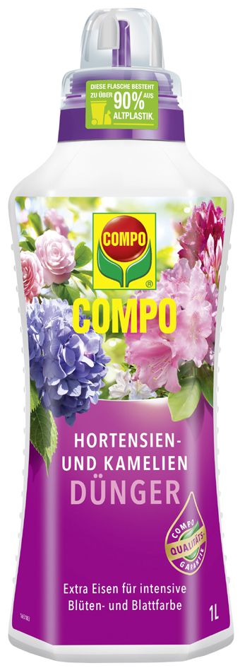 COMPO Hortensien- und Kameliendünger, 1 Liter Dosierflasche von Compo