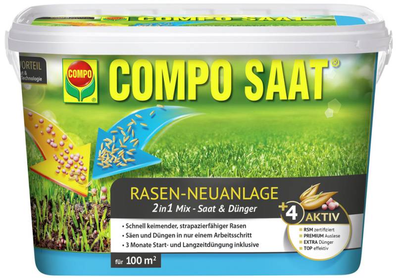 COMPO Rasen-Neuanlage-Mix, 2,2 kg für 100 qm von Compo