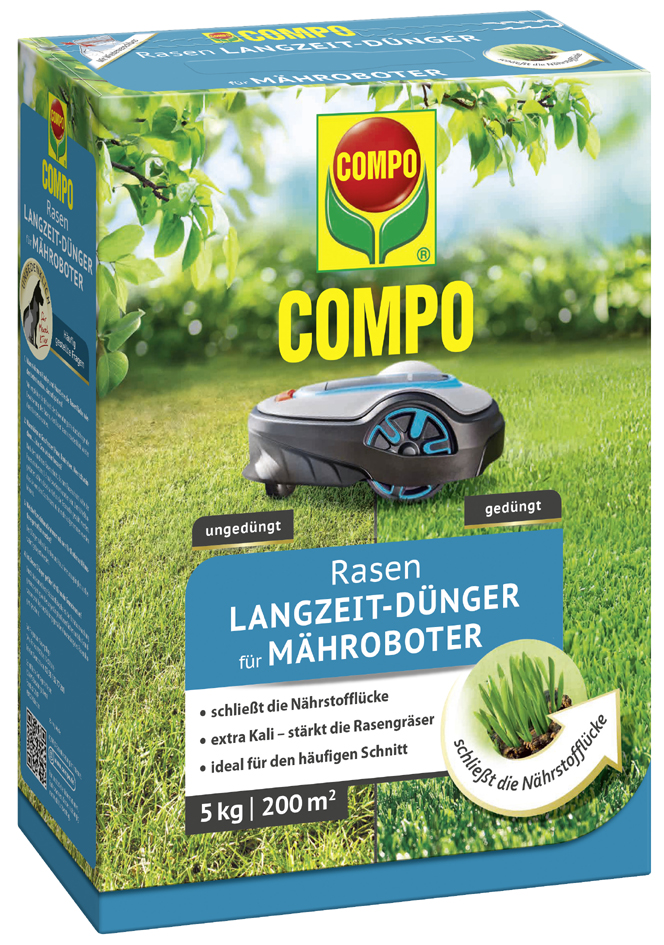 COMPO Rasenlangzeitdünger Mähroboter, 5 kg für 200 qm von Compo