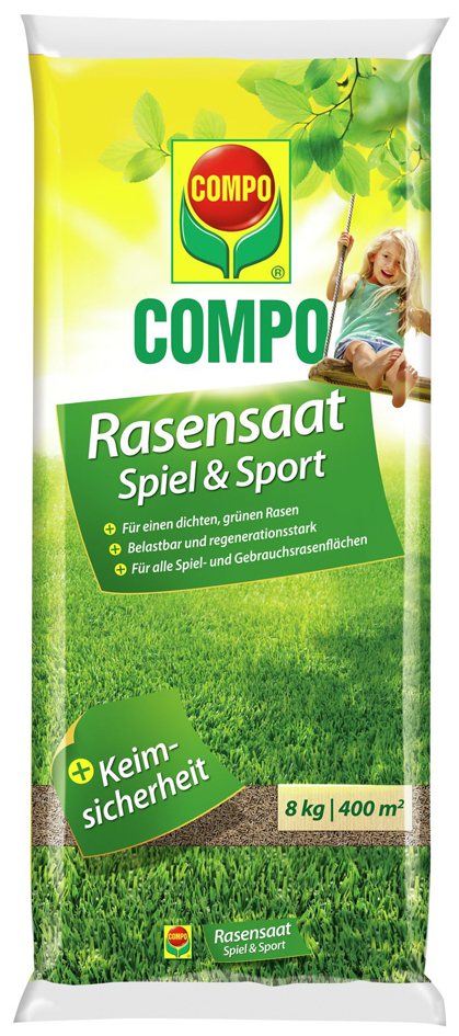 COMPO Rasensaat Spiel und Sport, 8 kg für 400 qm von Compo