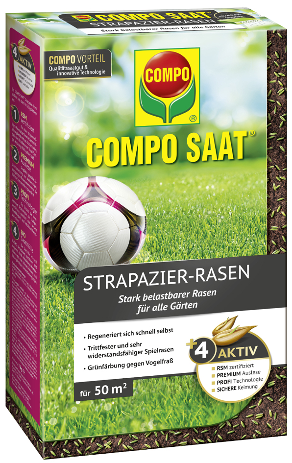 COMPO SAAT Strapazier-Rasen, 1 kg für 50 qm von Compo