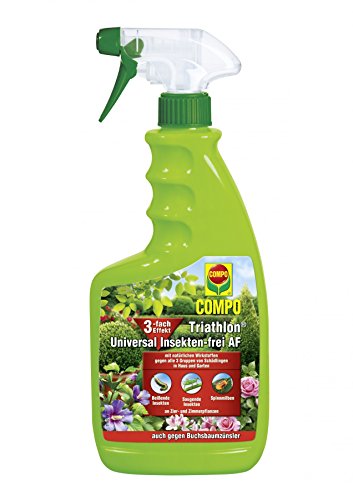 Compo Triathlon Universal Insekten-frei AF, Bekämpfung von Schädlingen an Zier- und Zimmerpflanzen, Anwendungsfertig, 1,5 Liter von Compo