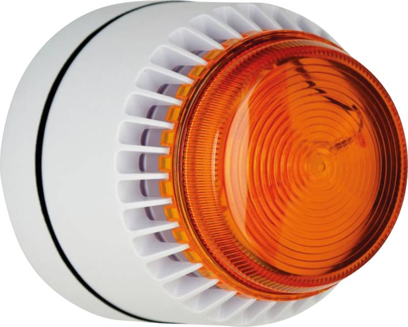 FLSVALWS12SW - Flashni, weiß, gelbe Linse, Shallow Base, 12V DC von Compro