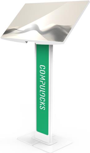 Compulocks Brandable VESA Floor Stand for Screens Up to 32 Inches - Aufstellung - für LCD-Display - brandable, mit großer Basisplatte - weiß - Bildschirmgröße: bis zu 81,3 cm (bis zu 32 Zoll) (140WLBPW) von Compulocks