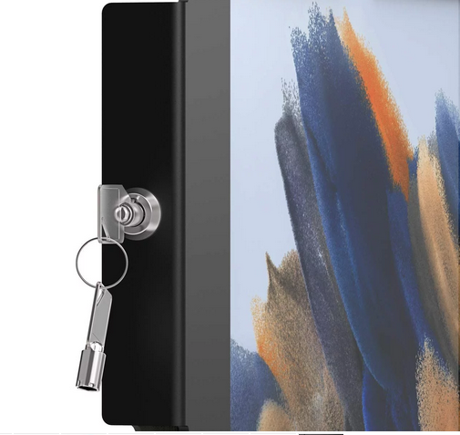 Compulocks Space - Befestigungskit (Gelenkarm, Gehäuse) - für Tablett (Schwenkarm) - verriegelbar - hochwertiges Aluminium - Schwarz - Bildschirmgröße: 26,7 cm (10.5) - Wandmontage, Thekenbereich - für Samsung Galaxy Tab A8 (827B105GA8SB) von Compulocks