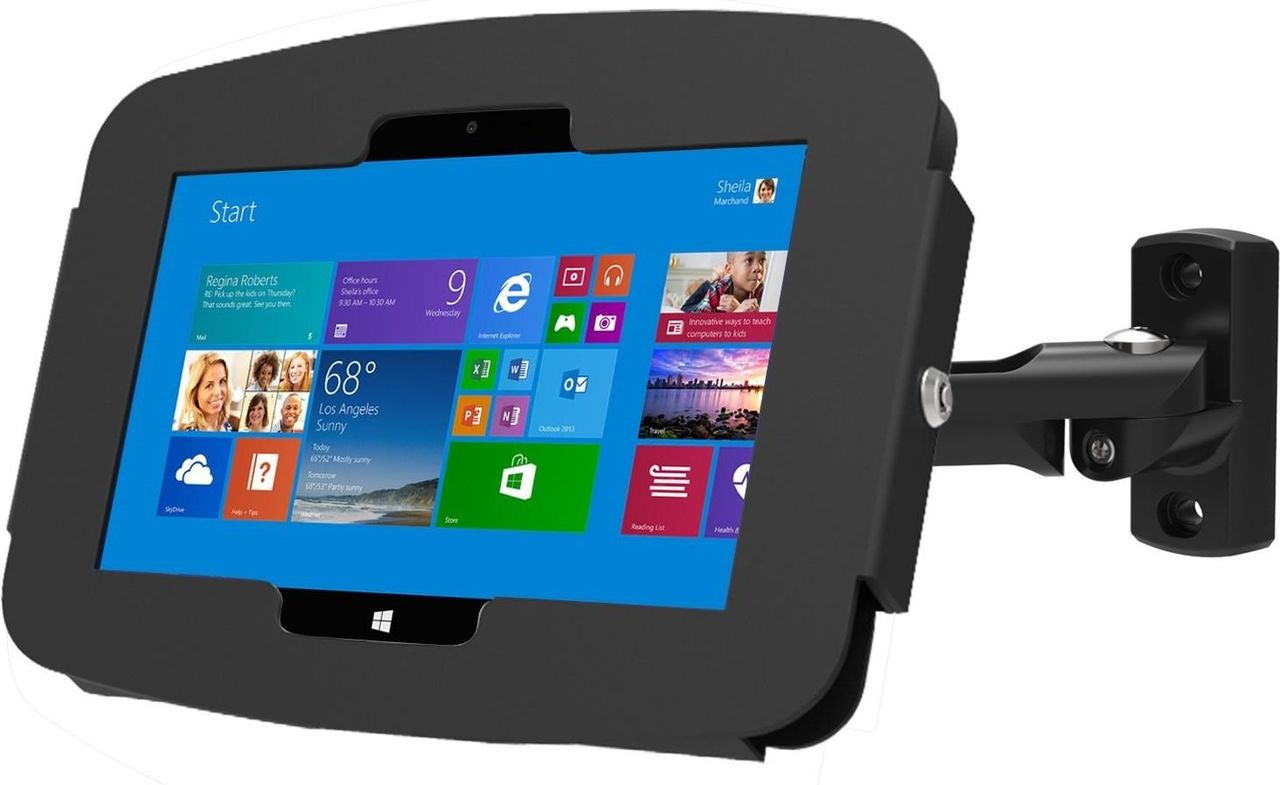 Compulocks Swing Arm Surface Pro7 / Galaxy TabPro S Wall Mount Kiosk Black - Gehäuse - Diebstahlschutz - für Tablett - verriegelbar - hochwertiges Aluminium - Schwarz - Wandmontage - für Microsoft Surface Pro (Mitte 2017), Pro 3, Pro 4, Pro 6, Pro 7, Samsung Galaxy TabPro S Compulocks Swing Arm Surface Pro7 / Galaxy TabPro S Wall Mount Kiosk Black - Gehäuse - Diebstahlschutz - für Tablett - verriegelbar - hochwertiges Aluminium - Schwarz - Wandmontage - für Microsoft Surface Pro (Mitte 2017), Pro 3, Pro 4, Pro 6, Pro 7, Samsung Galaxy TabPro S von Compulocks