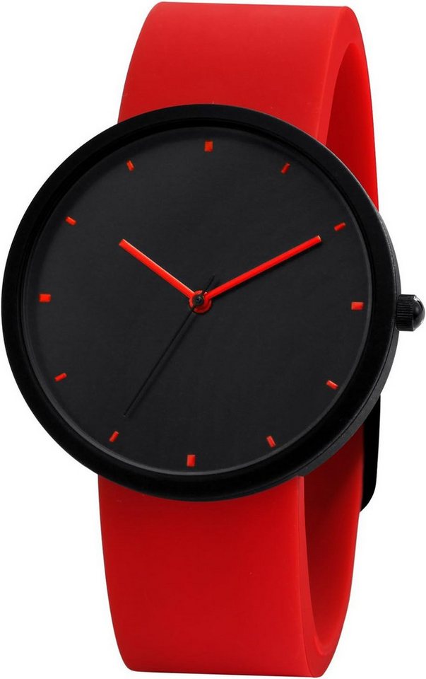Comtex Fur Mädchen Jugend Kinder Watch, mit schwarzem Ziffernblatt und rotem Silikonarmband von Comtex