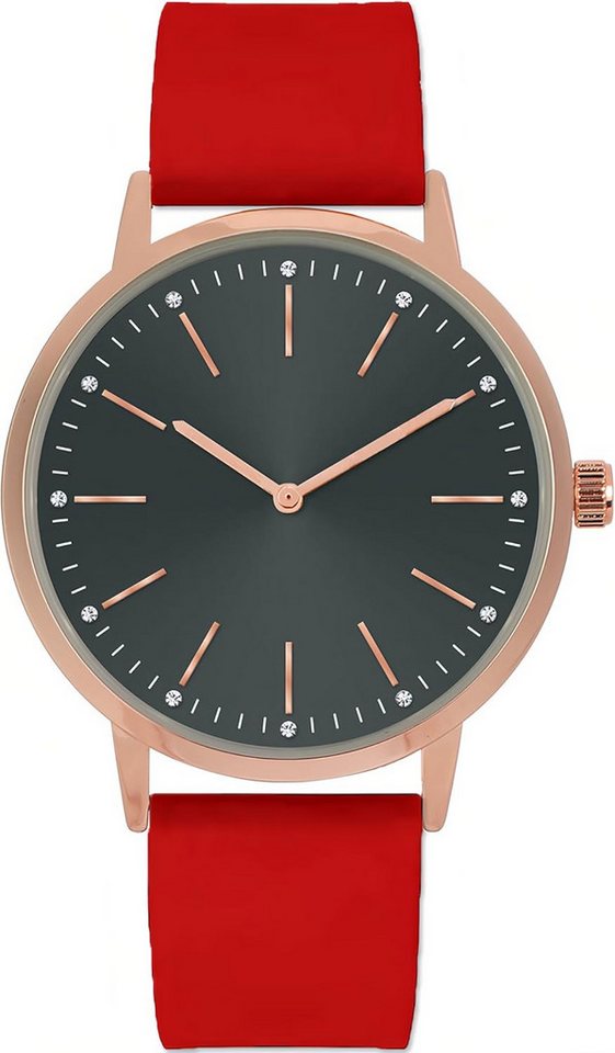 Comtex Fur Mädchen Jugend Kinder Watch, mit schwarzem Ziffernblatt und rotem Silikonarmband von Comtex
