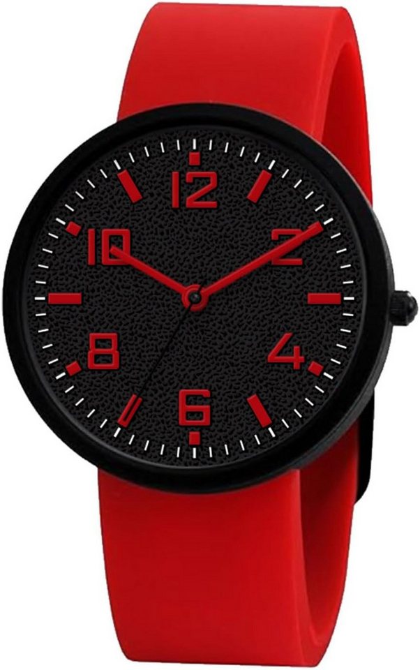 Comtex Fur Mädchen Jugend Kinder Watch, mit schwarzem Ziffernblatt und rotem Silikonarmband von Comtex