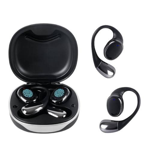 ConBlom AI Übersetzer Kopfhörer Echtzeit mit 144 Sprachen Echtzeit-Übersetzung | Kabellose Open-Ear Bluetooth-Translator für Reisen Business & Lernen | Hochpräziser LED-Stereo-Sound (Schwarz) von ConBlom