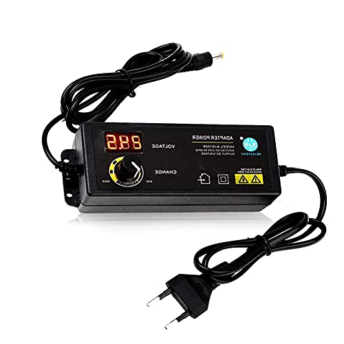 Einstellbarer Netzadapter, 3-24V 60W Netzteiladapter für Interferenzen Einstellbares Netzteil mit Drehknopf, LED-Digitalanzeige für LCD-Monitore, Fernseher, Motoren, DVD-Player usw. von ConBlom