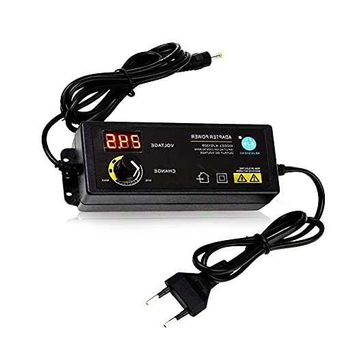 Netzadapter verstellbar, Netzadapter 3 – 24 V, 60 W, Verstellbarer Netzadapter mit Drehknopf für LED, für LCD-Monitore, Fernseher, Motoren, DVD-Player usw von ConBlom