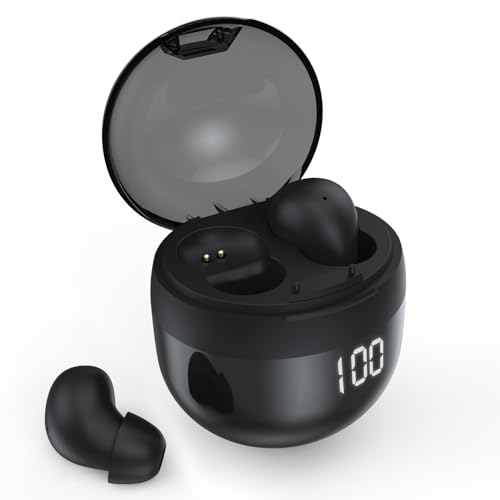 Mini unsichtbar Kopfhörer, kabellos Bluetooth Noise Cancelling Kopfhörer zum Schlafen in Ear Sleep Earbuds Kopfhörer für kleine Ohren Schlafkopfhörer Seitenschläfer von ConBlom