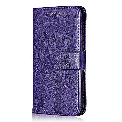 Conber Hülle für Samsung Galaxy A6 2018, PU Leder Tasche Flip Case Lederhülle Handyhülle, Vintage Katze und Baum Schutzhülle für Samsung Galaxy A6 2018 - Lila Conber Hülle für Samsung Galaxy A6 2018, PU Leder Tasche Flip Case Lederhülle Handyhülle, Vintage Katze und Baum Schutzhülle für Samsung Galaxy A6 2018 - Lila von Conber
