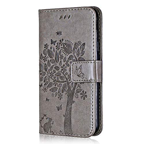Conber Hülle für Xiaomi Redmi Note 8 Pro, PU Leder Tasche Flip Case Lederhülle Handyhülle, Vintage Katze und Baum Schutzhülle für Xiaomi Redmi Note 8 Pro - Grau Conber Hülle für Xiaomi Redmi Note 8 Pro, PU Leder Tasche Flip Case Lederhülle Handyhülle, Vintage Katze und Baum Schutzhülle für Xiaomi Redmi Note 8 Pro - Grau von Conber