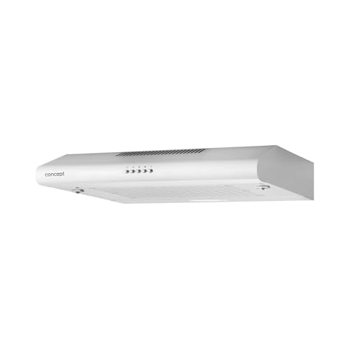 Concept OPP1360 Unterbauhaube 60cm | Energieeffiziente Dunstabzugshaube mit LED-Beleuchtung | 3 Leistungsstufen | Wahlweise Abluft- oder Umluftbetrieb | Leise & Kompakt für kleine Küchen (Weiß) von Concept