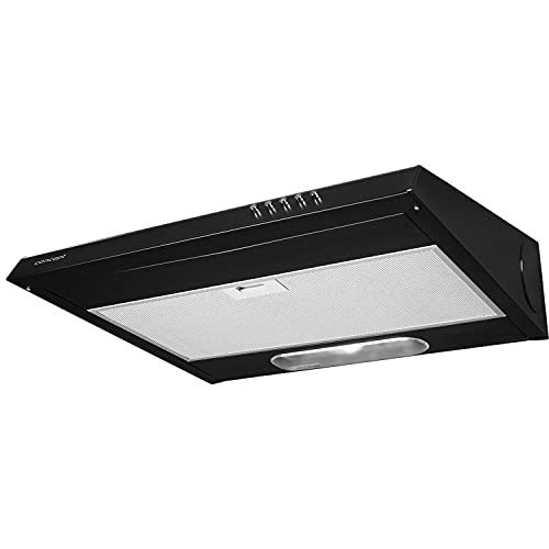 Concept OPP2060 Dunstabzugshaube Unterschrank Haube 60cm LED Beleuchtung 3 Leistungsstufen 175 m3 / h (Schwarz) von Concept