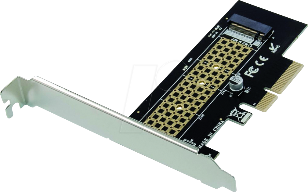 CON EMRICK05BS - PCIe x4 > 1x M.2 NVMe, inkl. M.2 Kühlkörper von Conceptronic