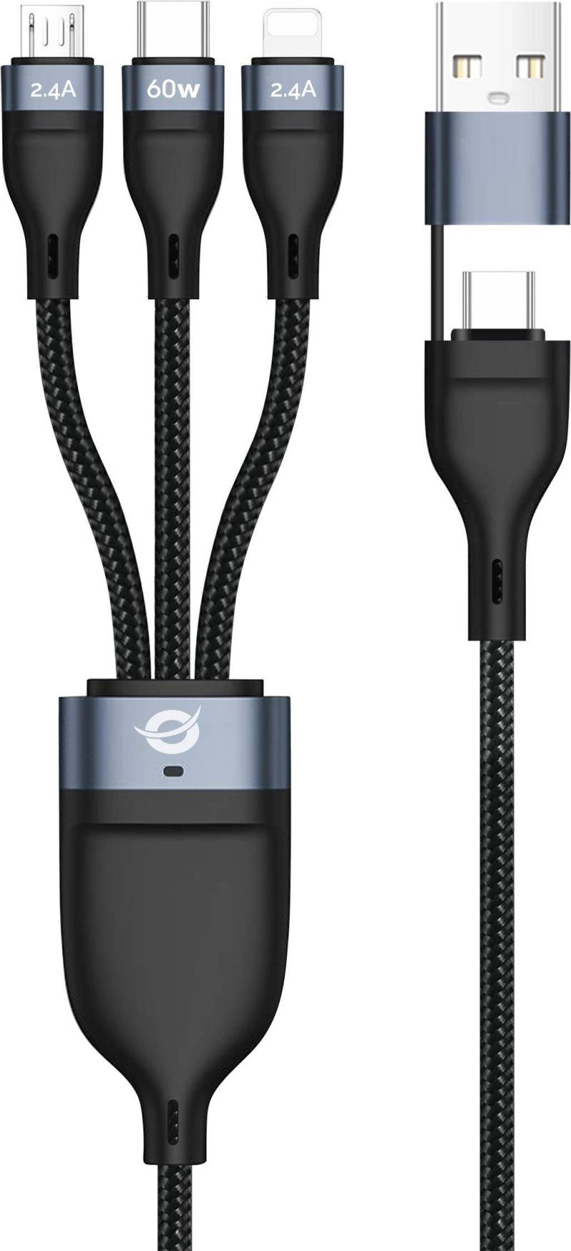 CONCEPTRONIC Kabel USB-C/A 3.0 -> 3-in-1  60W 1.50m 480Mbps von Conceptronic