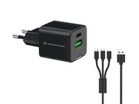 Conceptronic 2-Port 33W GaN USB-PD-Ladegerät mit 3-in-1-Ladekabel, USB-C x 1, USB-A x 1, QC 3.0, PPS Conceptronic 2-Port 33W GaN USB-PD-Ladegerät mit 3-in-1-Ladekabel, USB-C x 1, USB-A x 1, QC 3.0, PPS von Conceptronic