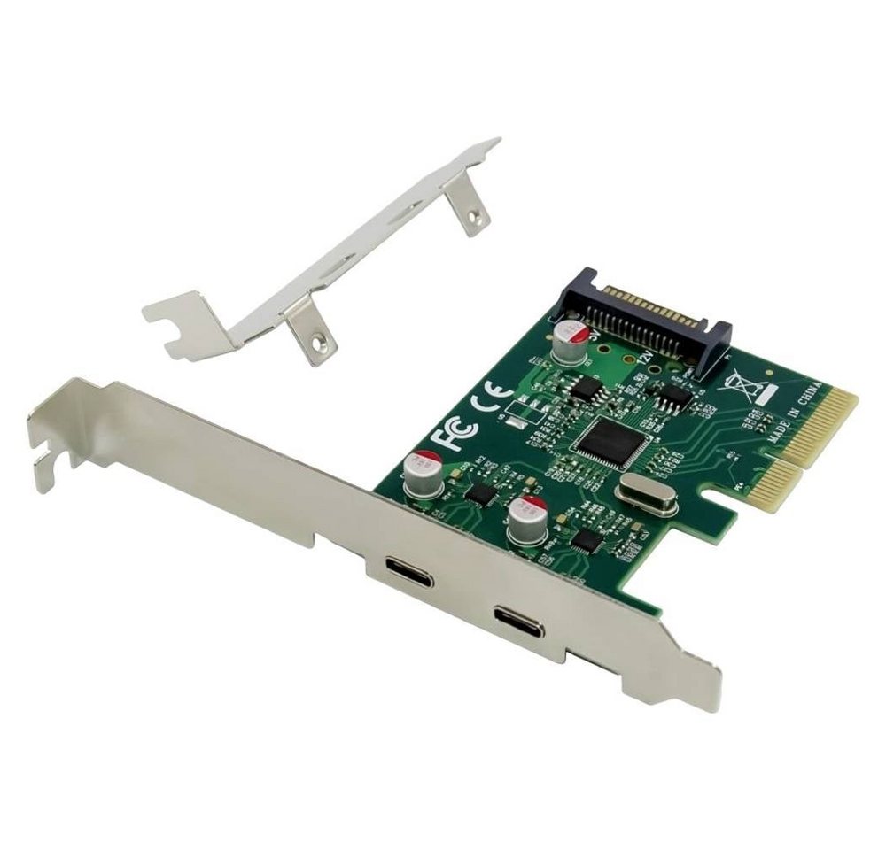 Conceptronic 2-Port USB 3.2 Gen 2 Typ-C® PCI-Express-Karte Modulkarte, inkl. Low-Profile Slotblech von Conceptronic
