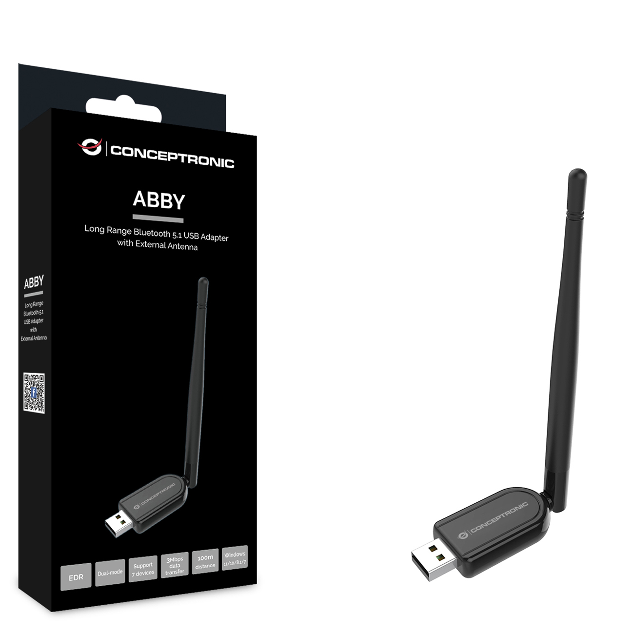 Conceptronic ABBY USB-Bluetooth 5.1-Adapter mit externer Antenne und hoher Reichweite Conceptronic ABBY USB-Bluetooth 5.1-Adapter mit externer Antenne und hoher Reichweite von Conceptronic