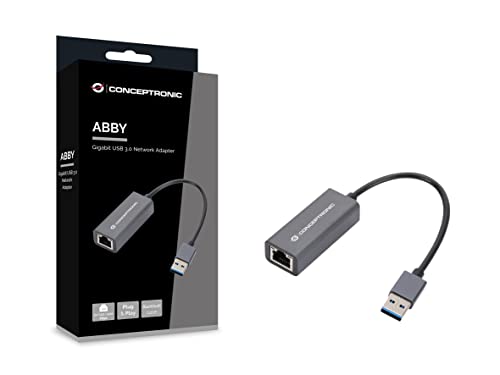 Conceptronic ABBY08G Gigabit USB 3.0 Netzwerkadapter, Wake-on-LAN, kompatibel mit Nintendo Switch von Conceptronic