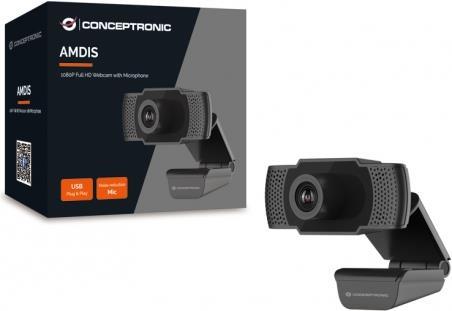 Conceptronic AMDIS 1080P Full HD-Webcam mit Mikrofon - 2 MP - 1920 x 1080 Pixel - 30 fps - 1280x720@30fps,1920x1080@30fps - M-JPEG,YUV - Manuell (AMDIS01BNEUE VERSION) von Conceptronic