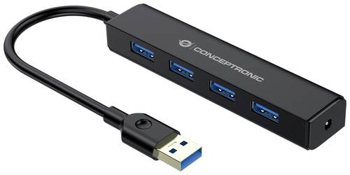 Conceptronic C4PUSB3 4 Port USB 3.2 Gen 1-Hub (USB 3.0) Schwarz von Conceptronic