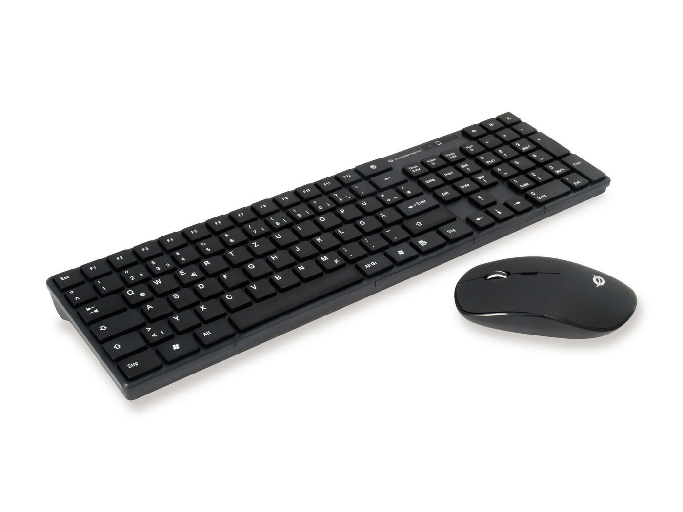 Conceptronic CONCEPTRONIC ORAZIO01DE Wireless Keyboard+Mouse,DE, schwarz Tastatur- und Maus-Set von Conceptronic