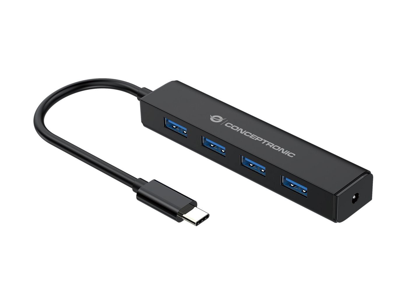 Conceptronic CONCEPTRONIC USB-HUB 4-Port USB3.1 Type-C -> 4x USB 3.0 sw Netzwerk-Switch von Conceptronic