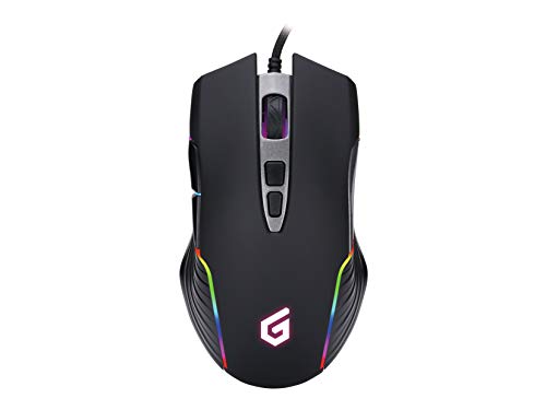 Conceptronic DJEBBEL03B 7D USB Gaming-Maus, einstellbar bis zu 7200 DPI, 7 programmierbare Tasten (nur Windows), hochempfindlicher IC-Sensor, gummierte Oberfläche, 1,5 m geflochtenes Kabel, Schwarz von Conceptronic