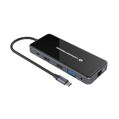 Conceptronic DONN15G 12-in-1 USB 3.2 Gen 1 Dockingstation, HDMI, VGA, Card-Reade von Conceptronic