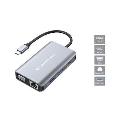 Conceptronic DONN21G 7-in-1 USB 3.2 Gen 1 Dockingstation von Conceptronic