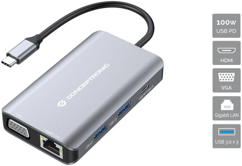 CONCEPTRONIC Dockingstation DONN21G 7-in-1 von Conceptronic