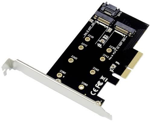 Conceptronic EMRICK 2-in-1-M.2-SSD-PCIe-Adapter SATA AHCI NVMe PCI-Express Karte PCIe von Conceptronic