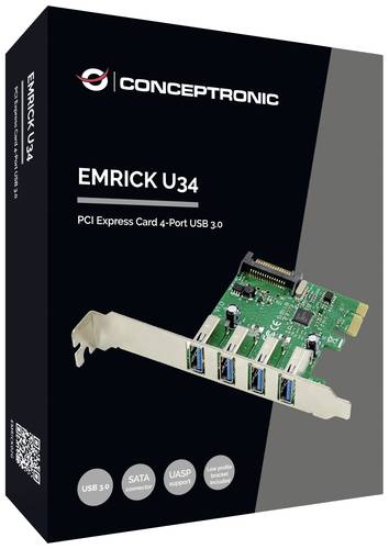 Conceptronic EMRICK U34, 4-Port-USB-3.0 PCI-Express-Karte PCI-Express Karte PCIe von Conceptronic