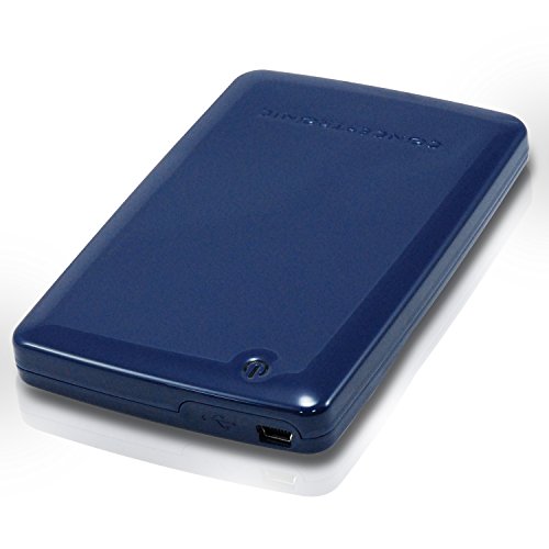 Conceptronic Festplattengehäuse USB 2.0 für 6,4 cm (2,5 Zoll) SATA HDD blau schraubenloses Design, inkl. Tasche und Y-Kabel von Conceptronic