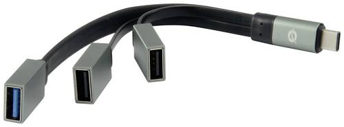 Conceptronic HUBBIES01G 3 Port USB-C® (USB 3.2 Gen 2) Multiport Hub Grau von Conceptronic