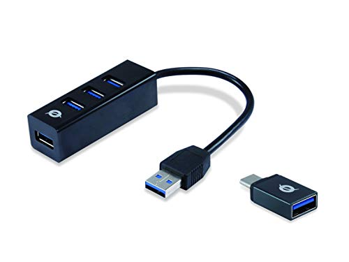 Conceptronic HUBBIES04B 4-Port-USB 3.0-Hub und OTG-Adapter für USB-C von Conceptronic
