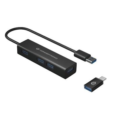 Conceptronic HUBBIES06B 4-Port-USB 3.0-Hub und OTG-Adapter für USB-C Conceptronic HUBBIES06B 4-Port-USB 3.0-Hub und OTG-Adapter für USB-C von Conceptronic