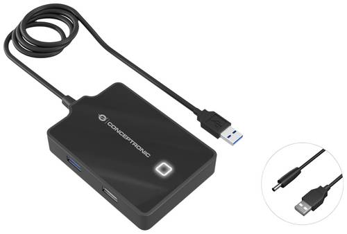 Conceptronic HUBBIES10B USB 3.1 Gen 1-Hub Schwarz von Conceptronic