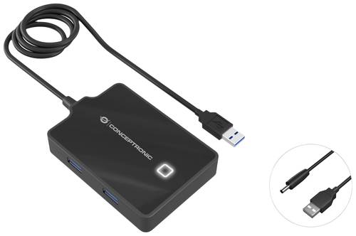 Conceptronic HUBBIES11B USB 3.1 Gen 1-Hub Schwarz von Conceptronic