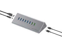 Conceptronic HUBBIES18G 10-fach Kombi-USB 3.0-Hub und Ladegerät mit 60W, 2-in-1 USB-C USB-A Kabel, USB 3.2 Gen 1 von Conceptronic