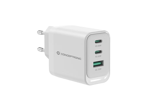 Conceptronic Ladegerät 3Port 65W,2xUSB-C,1xUSB-A weiß Conceptronic Ladegerät 3Port 65W,2xUSB-C,1xUSB-A weiß von Conceptronic